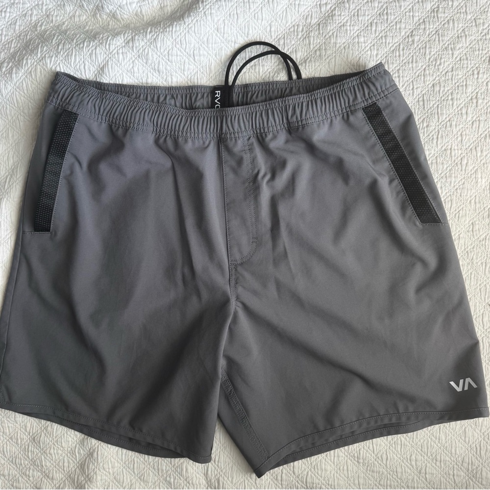 RVCA Men's Charcoal Grey Drawstring Shorts Size XL